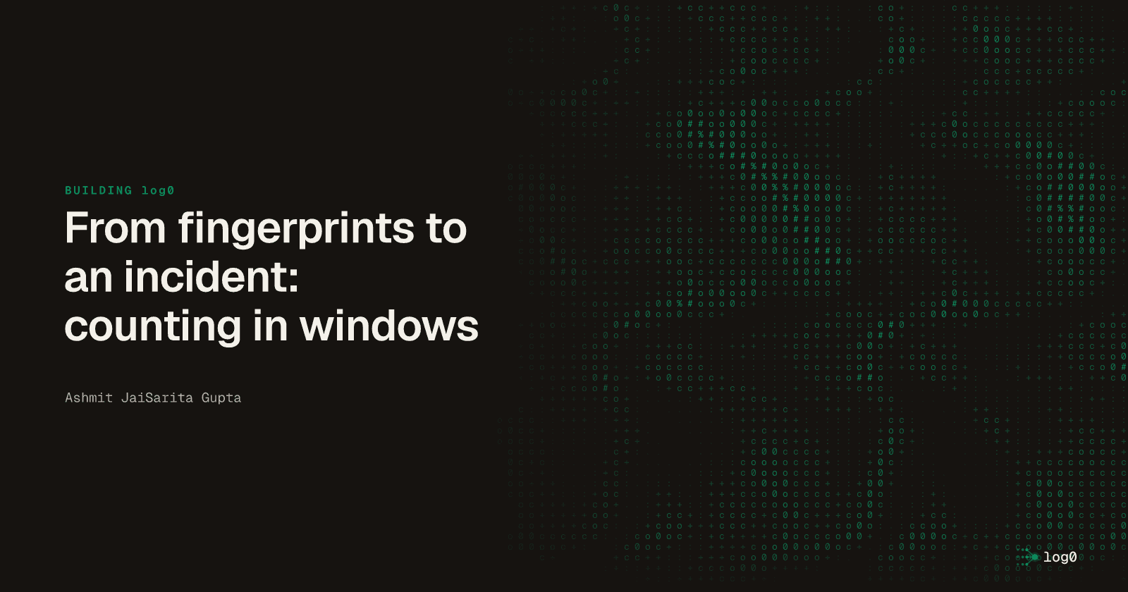 From fingerprints to an incident: counting in windows, paging once